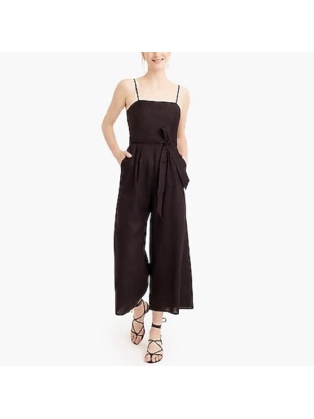 J. Crew Tie-Waist Linen Jumpsuit